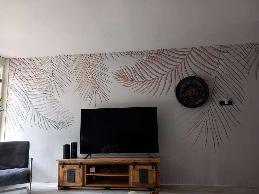 Feuilles de palmier de couleur rosé