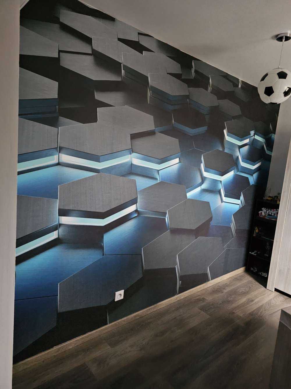 Hexagones 3D lumineux