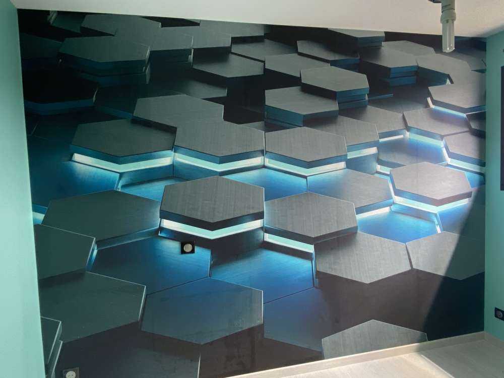 Hexagones 3D lumineux
