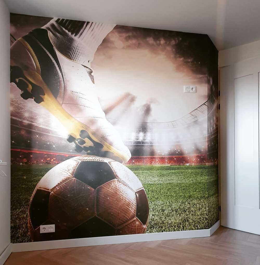Joueur de football dans un stade