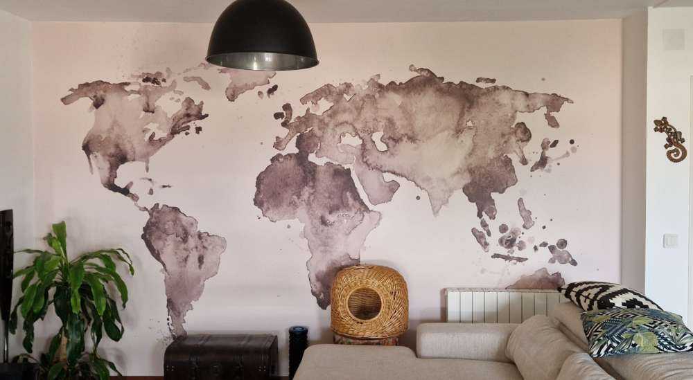 Carte du monde en sépia