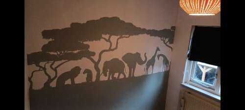 Silhouettes d'animaux de safari, vert clair