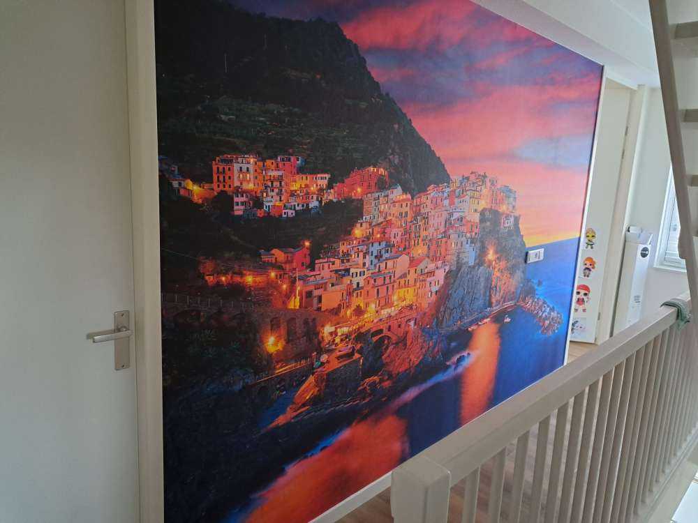 Une ville italienne au coucher du soleil
