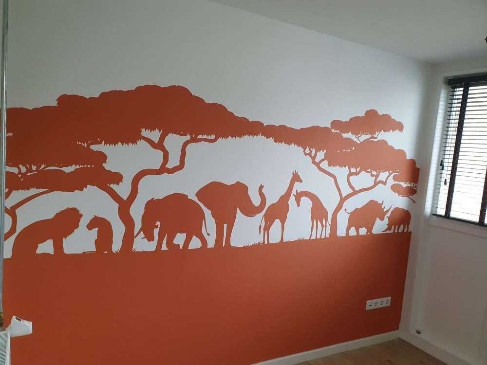 Silhouettes d'animaux de safari, couleur rouille