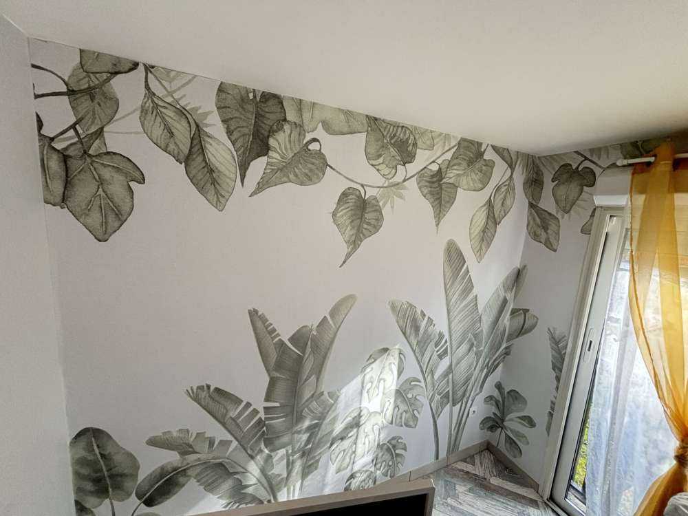 Feuilles de jungle en vert d'eau