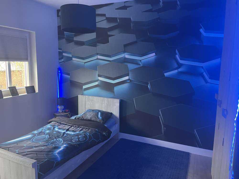 Hexagones 3D lumineux