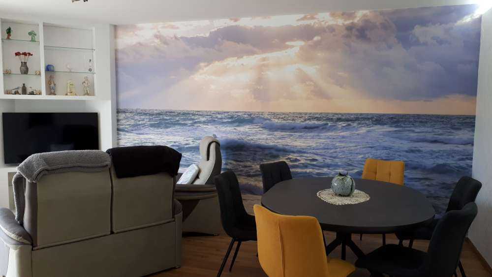 Rayons de soleil au bord de la mer