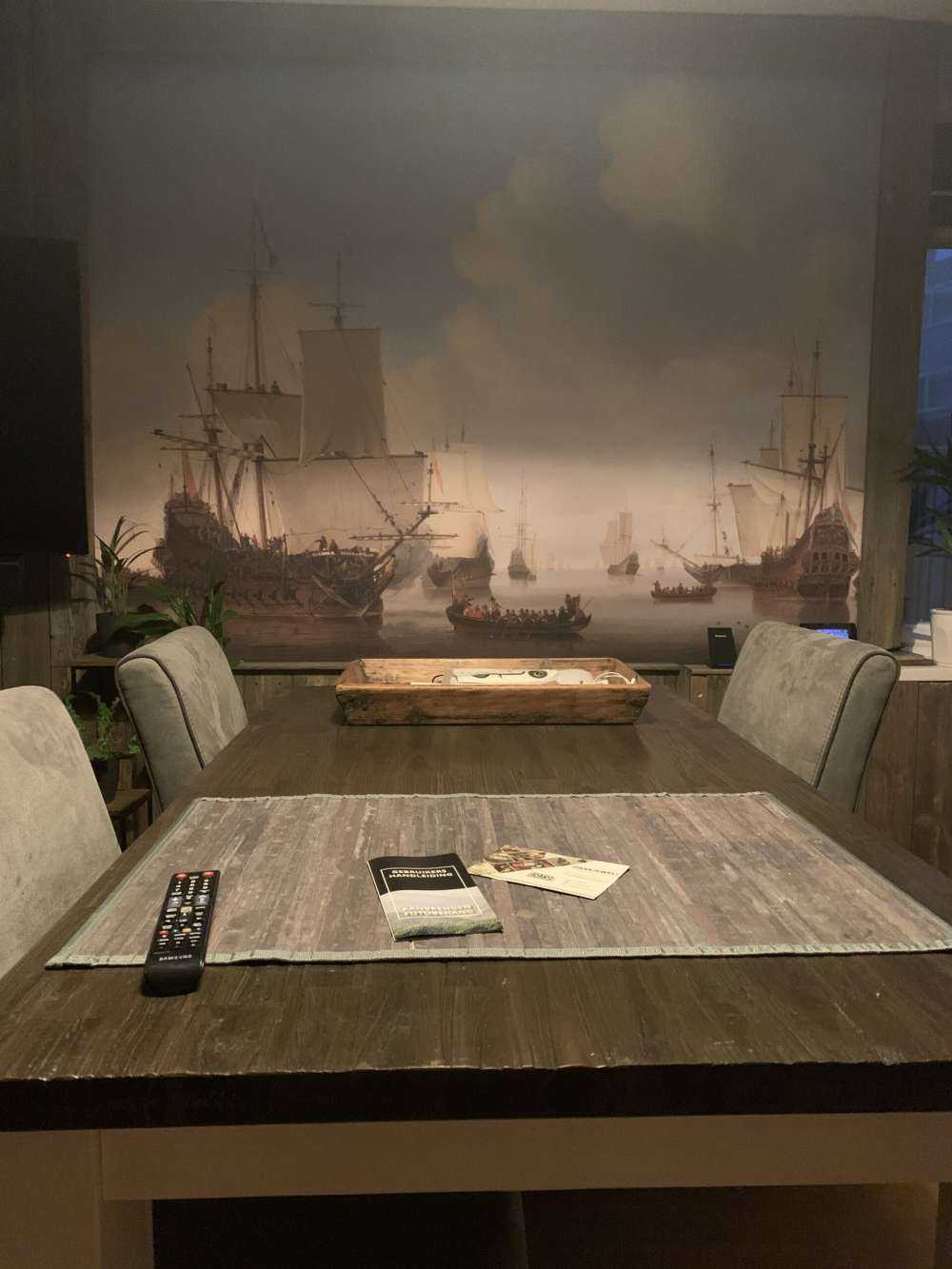 Photo wallpaper Rijksmuseum. Des navires néerlandais sur une mer calme.