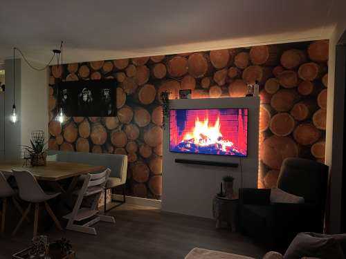 Pile de troncs d'arbres sombres