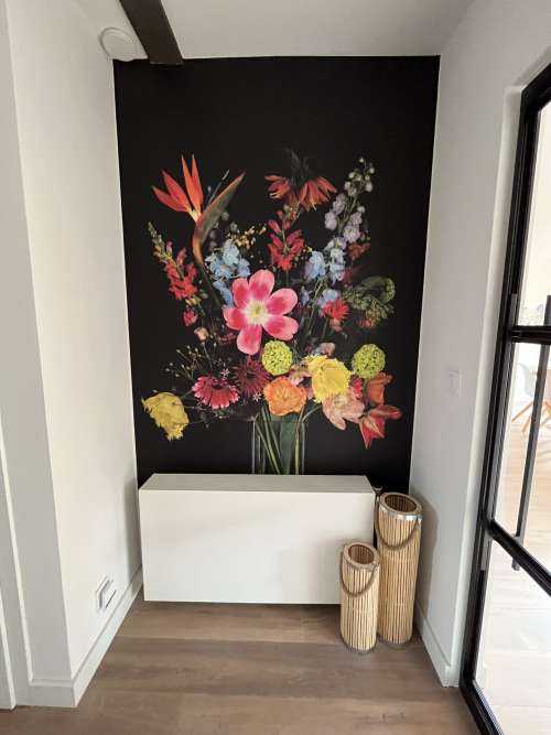 Bouquet de fleurs dans un vase en verre