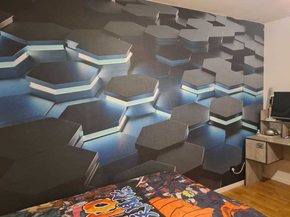 Hexagones 3D lumineux