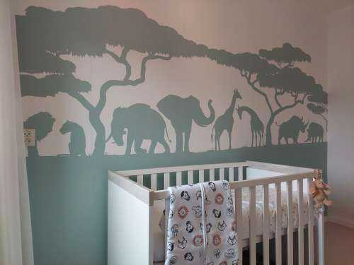 Silhouettes d'animaux de safari, vert clair