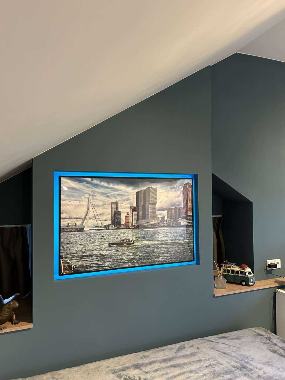 Skyline' Rotterdam avec vue sur le Kop van Zuid en couleur 