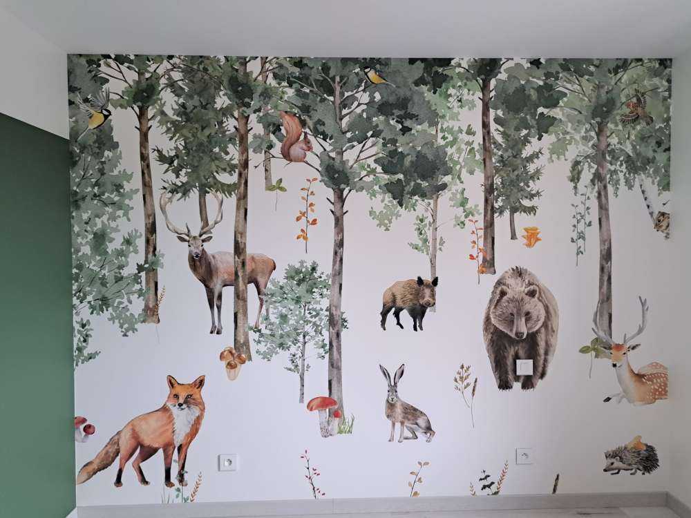 Aquarelle d'animaux de la forêt