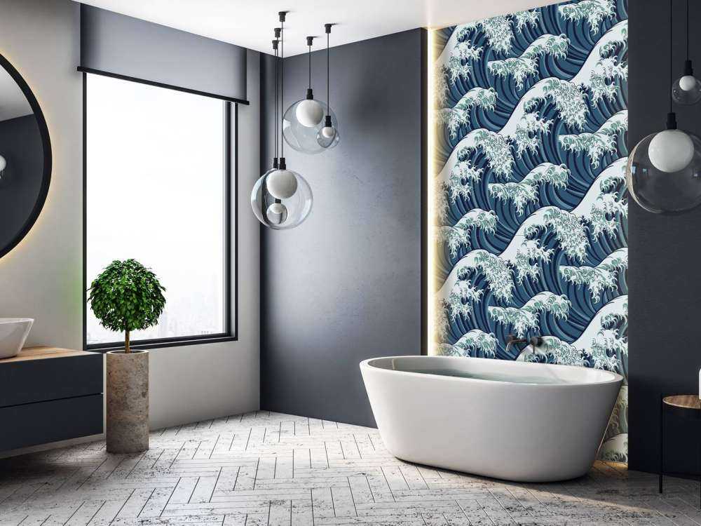 Vagues bleues et sauvages