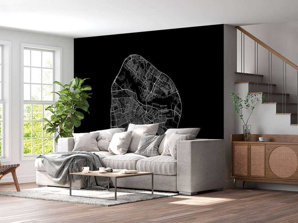 Carte d'Amsterdam, noir