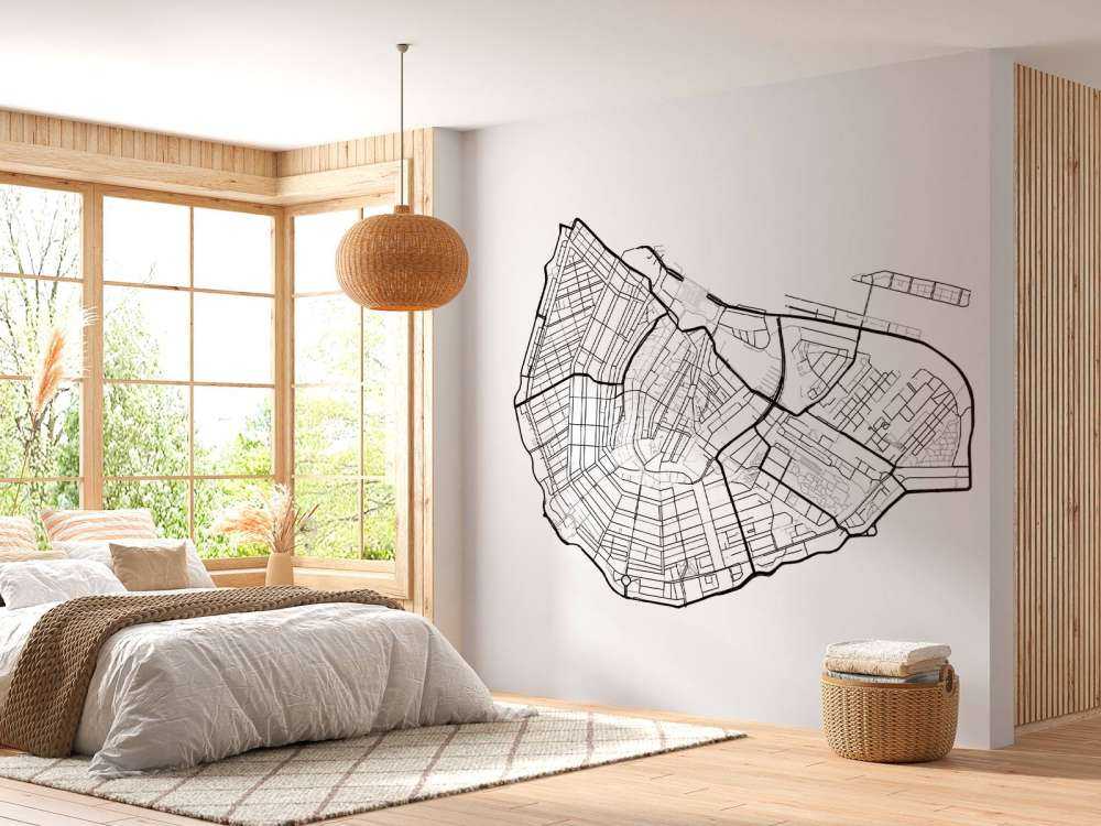 Plan du centre-ville d'Amsterdam, blanc