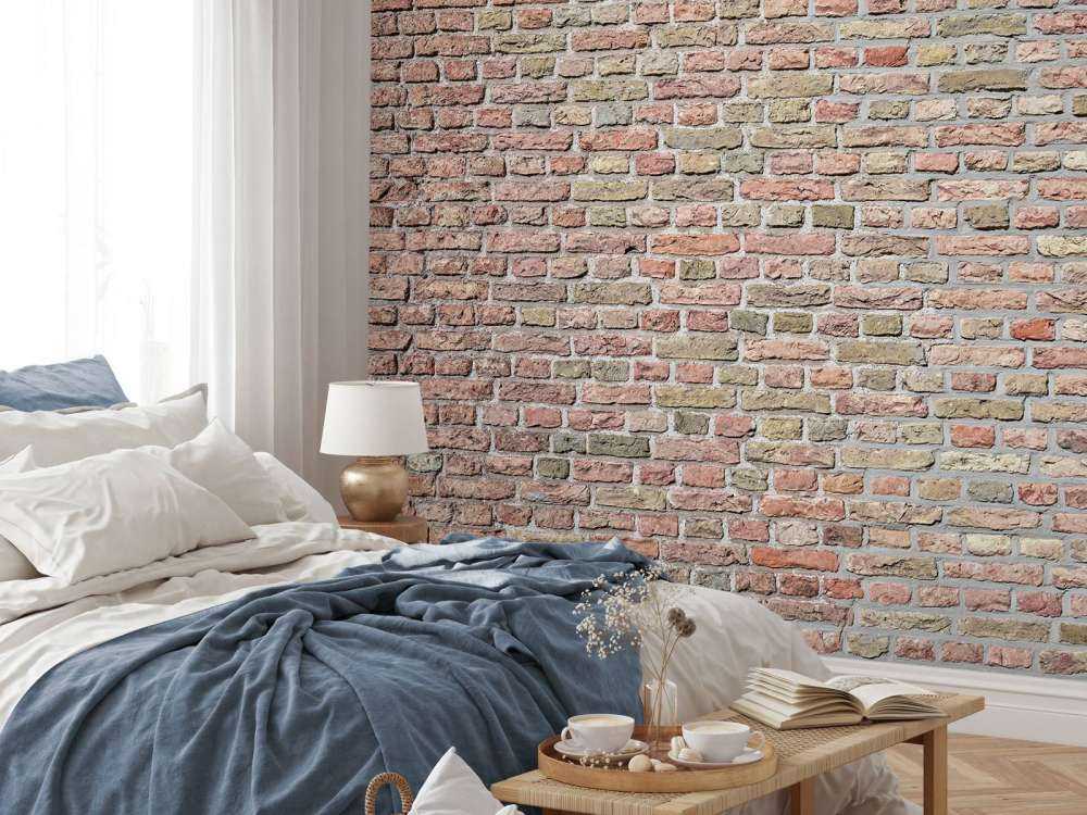 Mur de briques avec joints restaurés