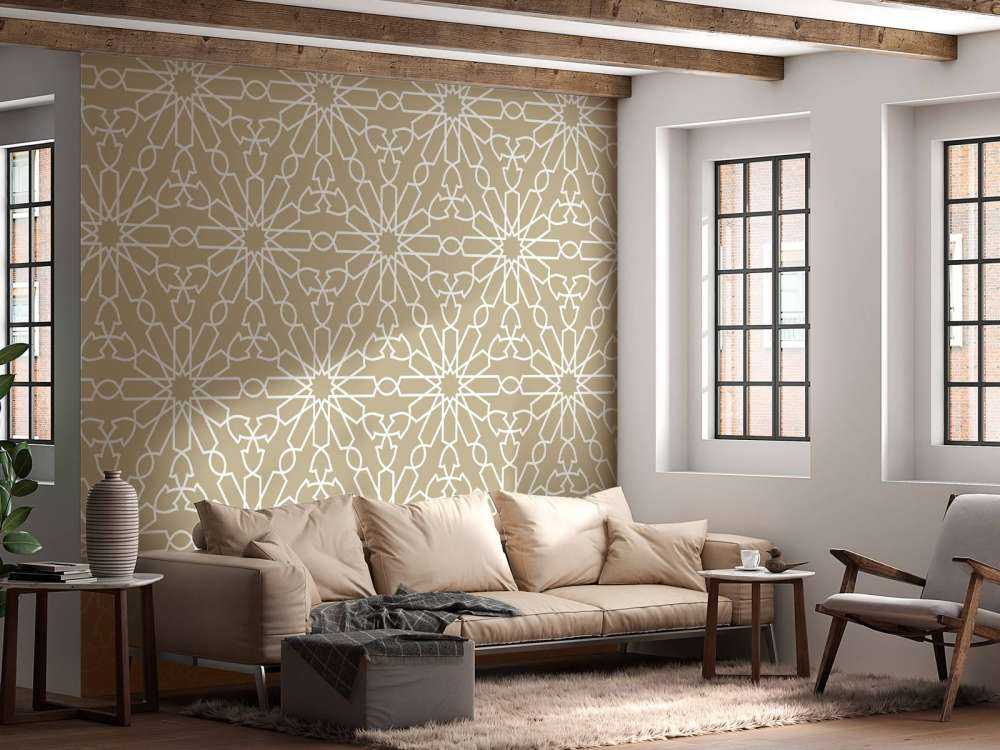 Motif Fleurs géométriques, or
