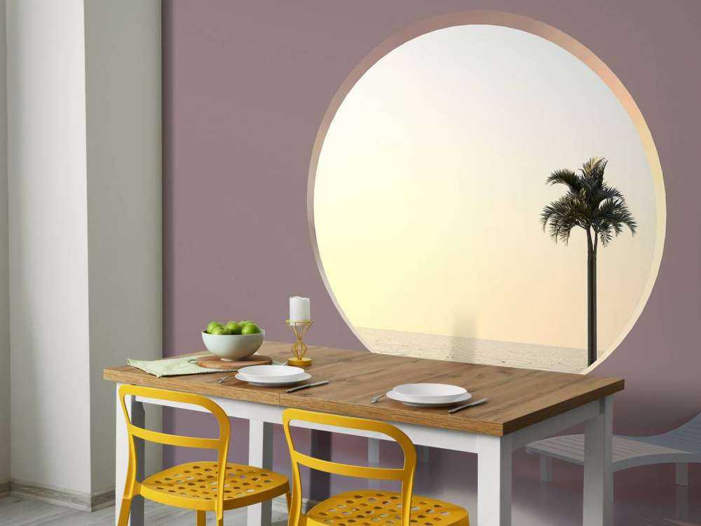 Mur rose avec cercle