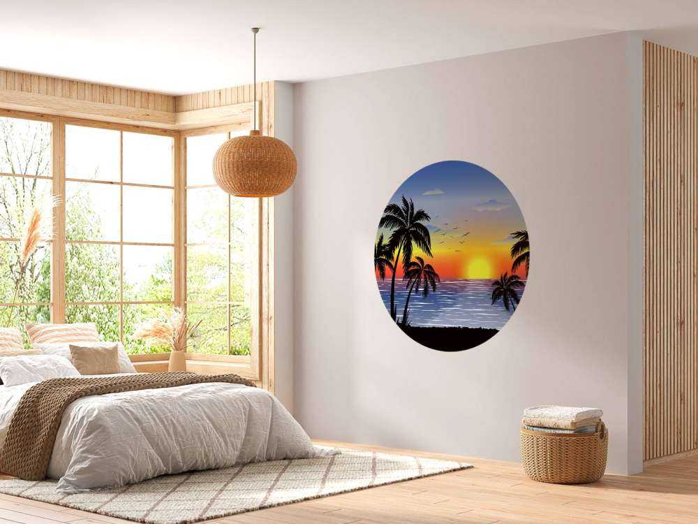 Coucher de soleil bleu et orange