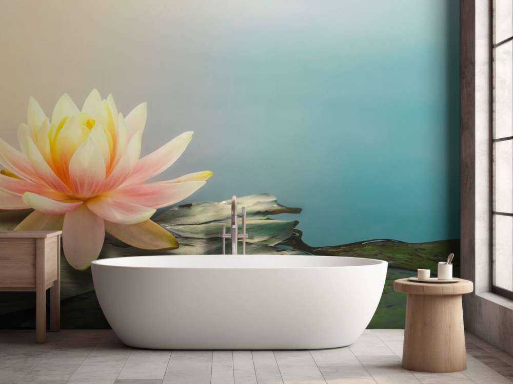 Étang avec fleurs de lotus