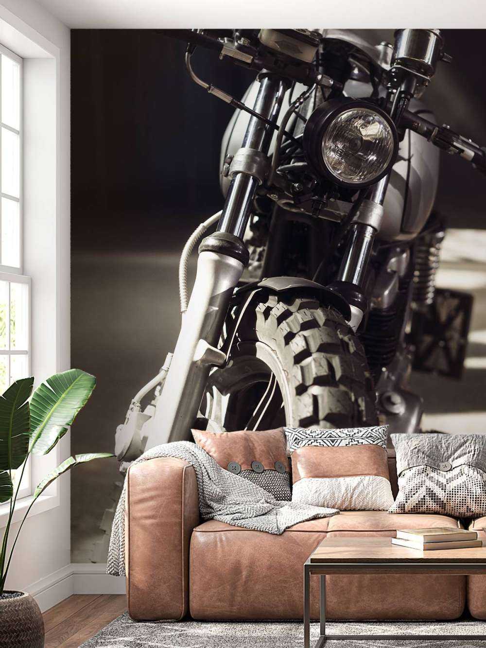 Motocyclette à vue frontale