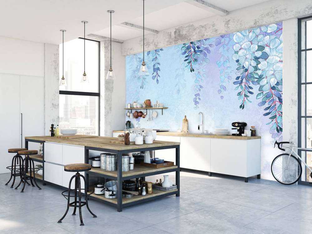 Plantes bleu clair