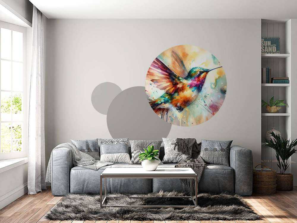 Colibri iridescent en plein vol