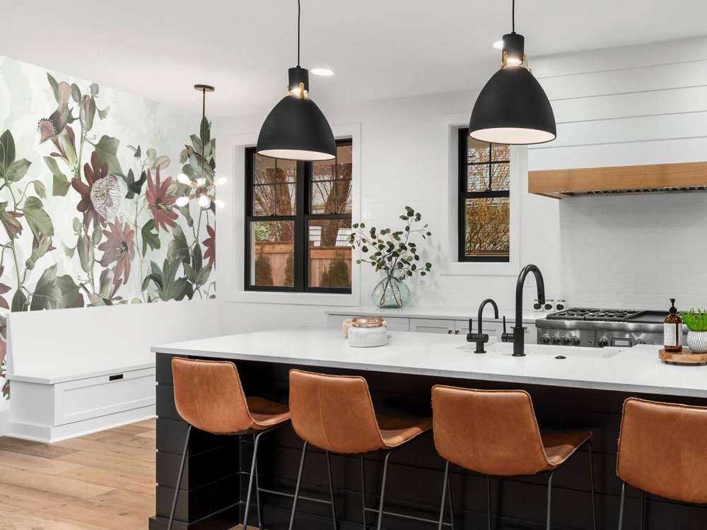 Sept oiseaux dans un feuillage enchanté - vert pastel