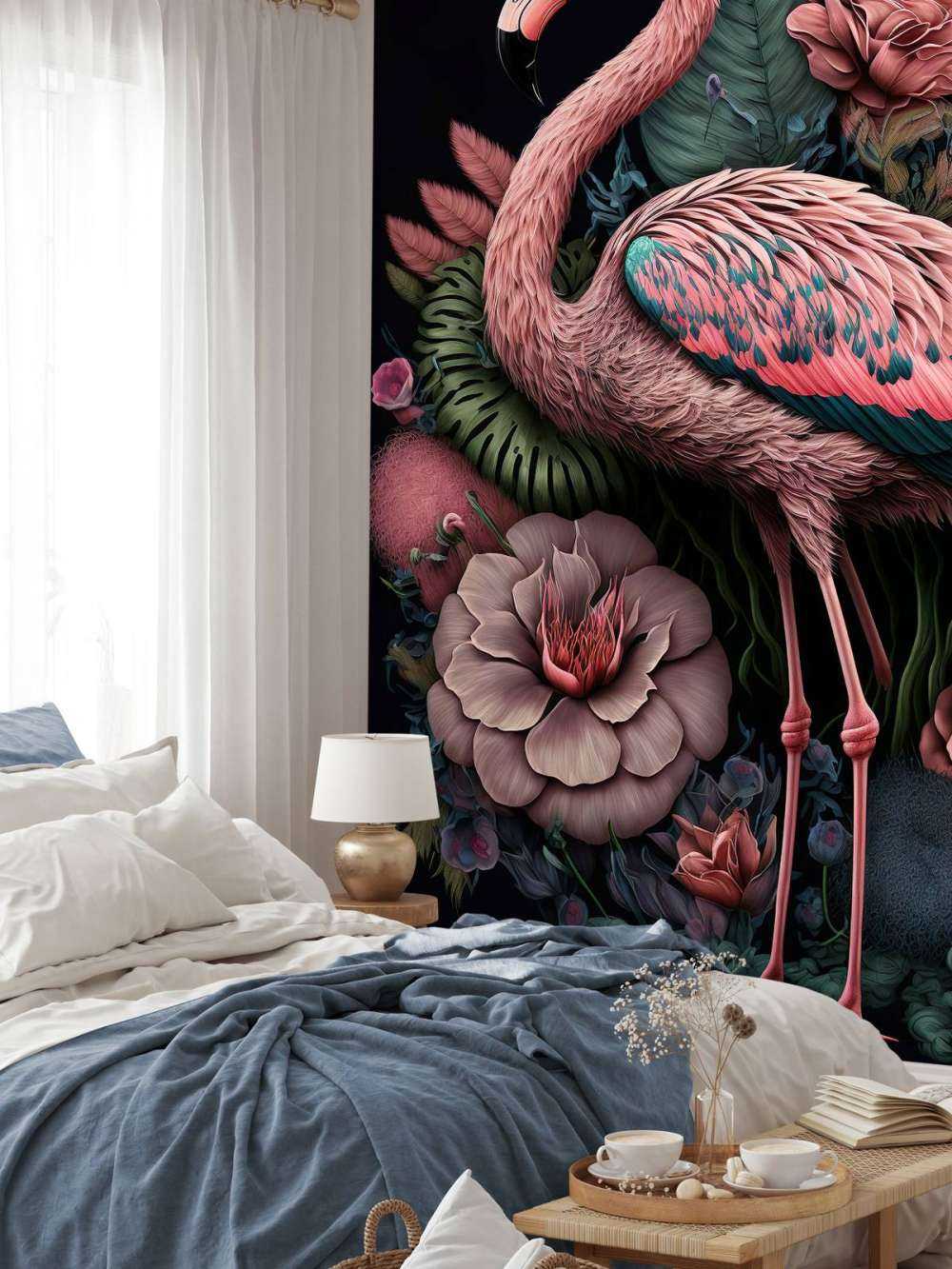 Nuit de Splendeur Florale Flamant