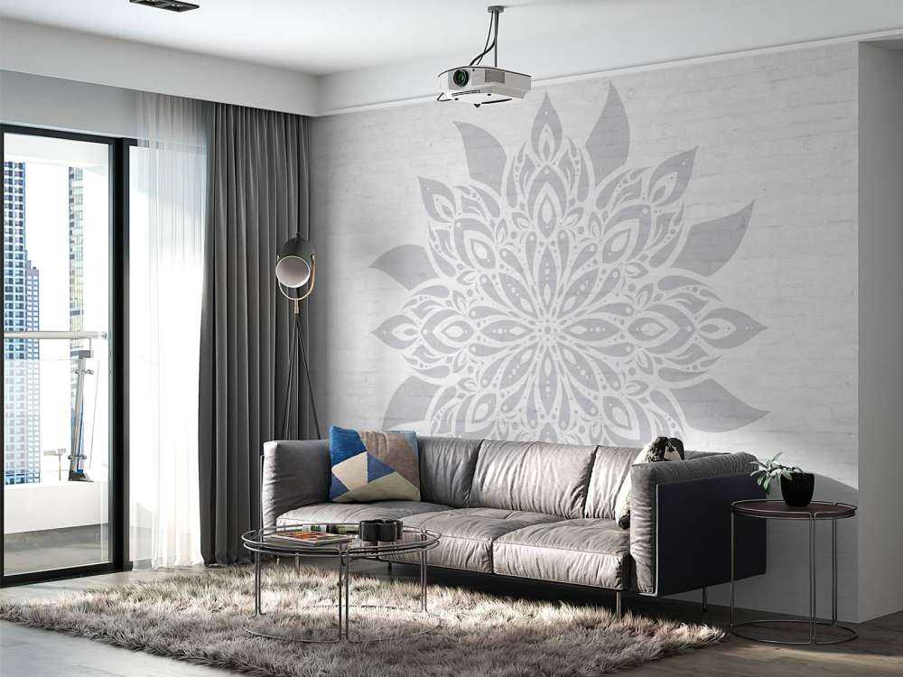Fleur Mandala gris doux