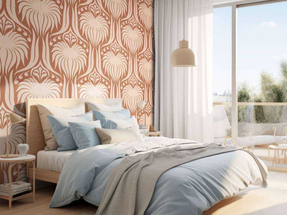 Motif de lotus en terre cuite