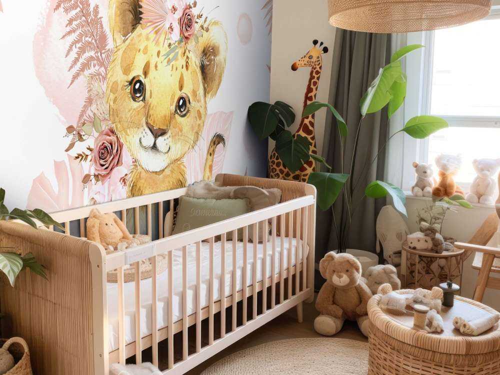 Bébé lionne jungle rose