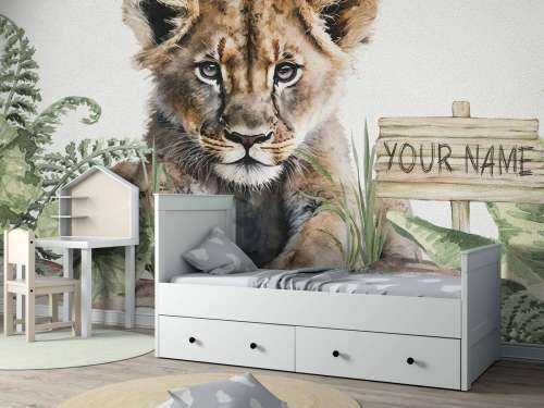 Bébé lion dans la jungle