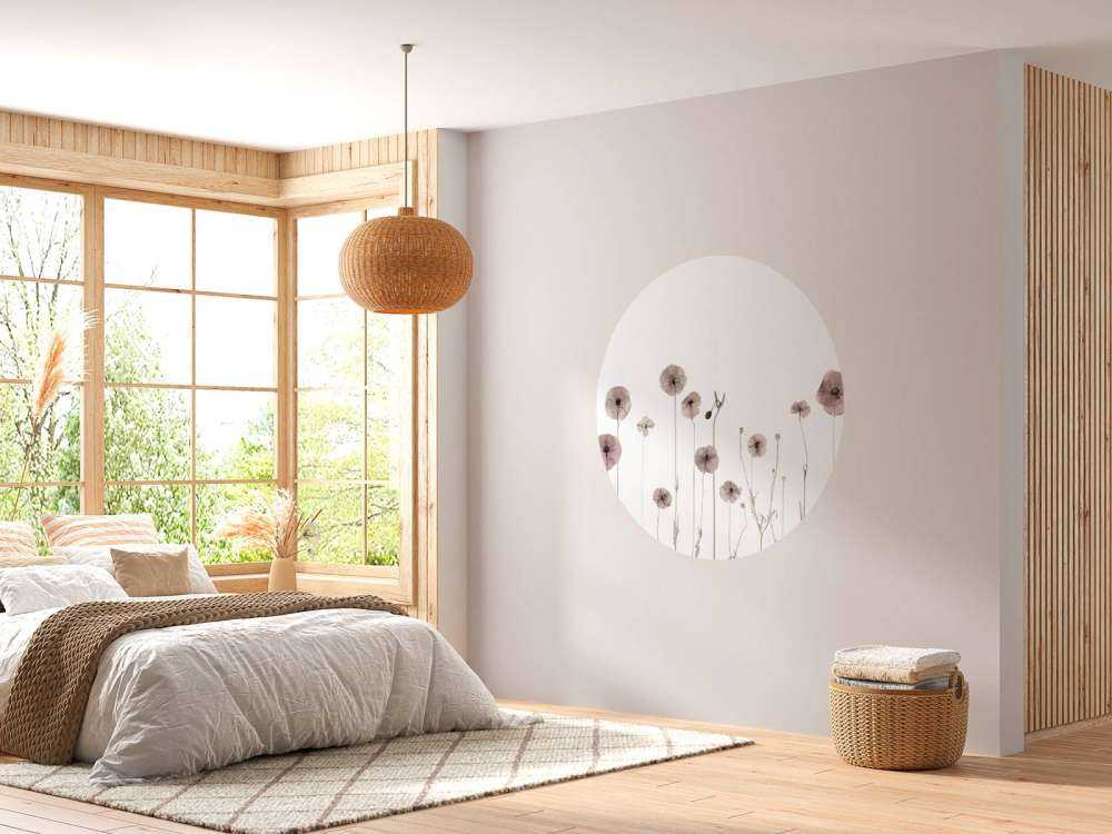 Champ de fleurs de coquelicots vintage