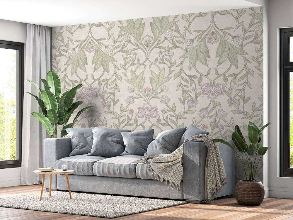 Damas floral Morris - crème