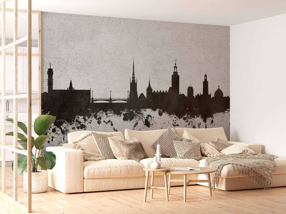 Aquarelle skyline, Stockholm