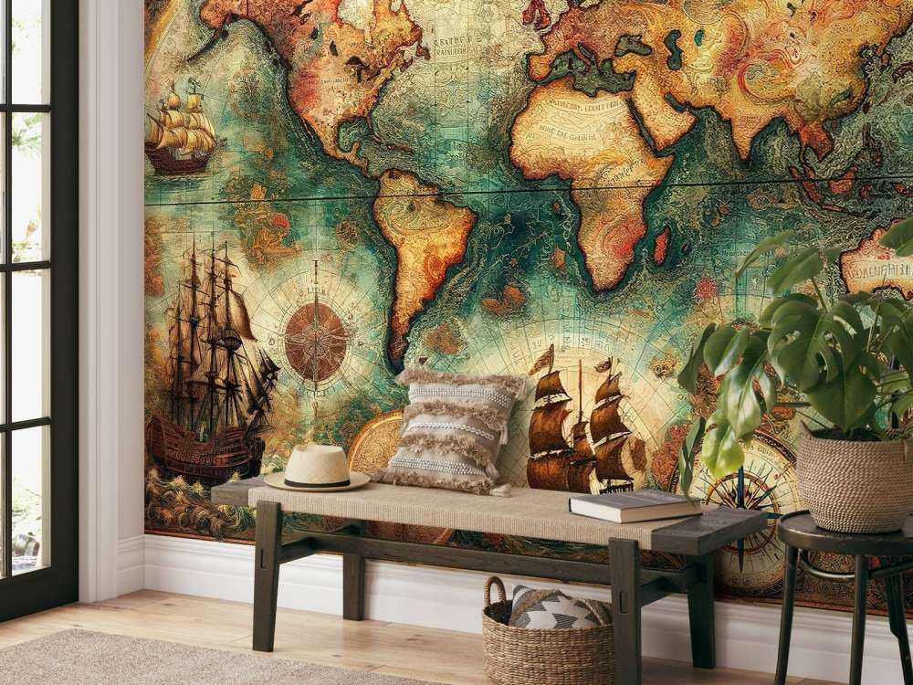 Carte du Monde Historique Vintage