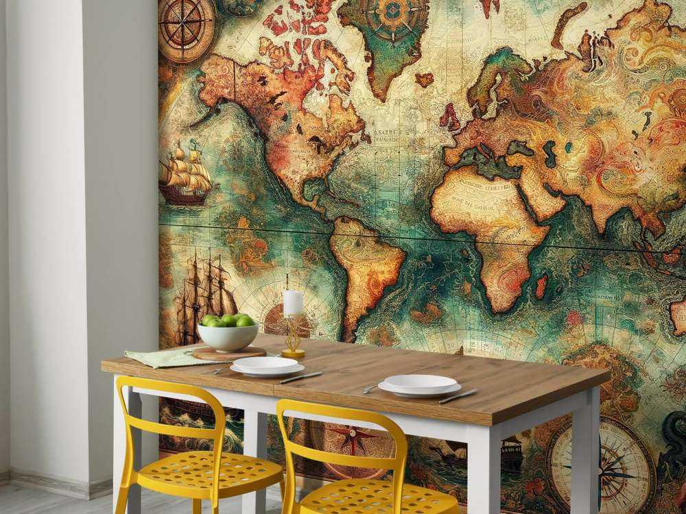 Carte du Monde Historique Vintage
