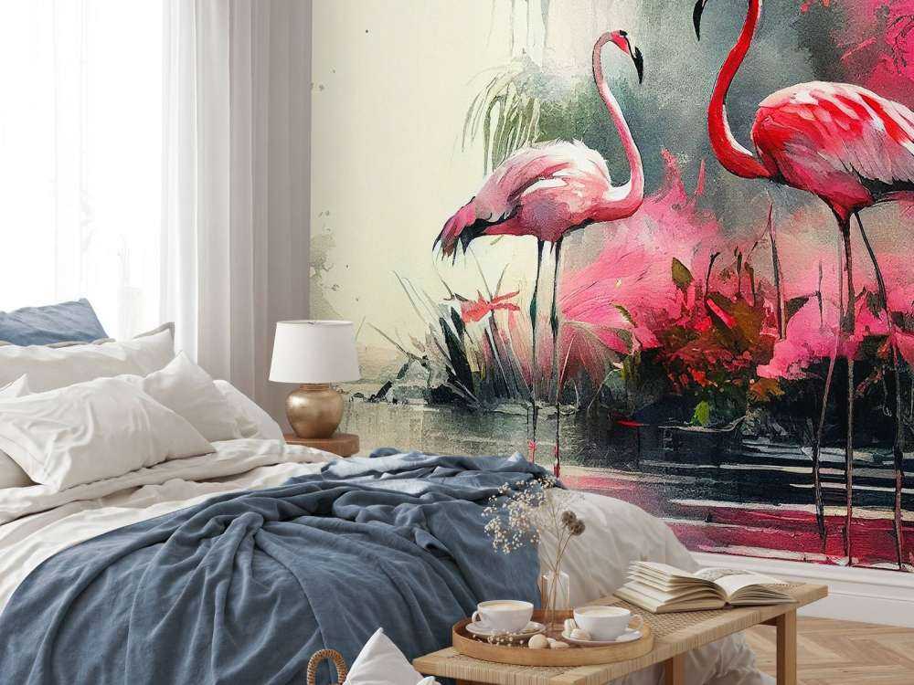 Esquisse de Flamant Carmin