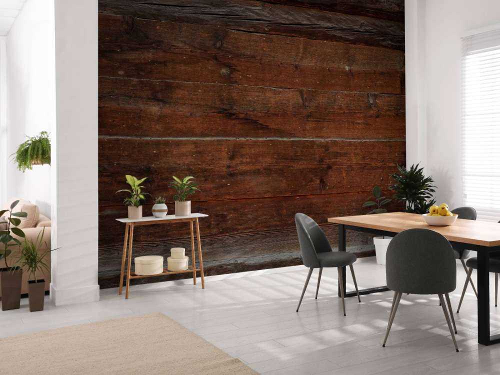 Diverses planches de bois foncé