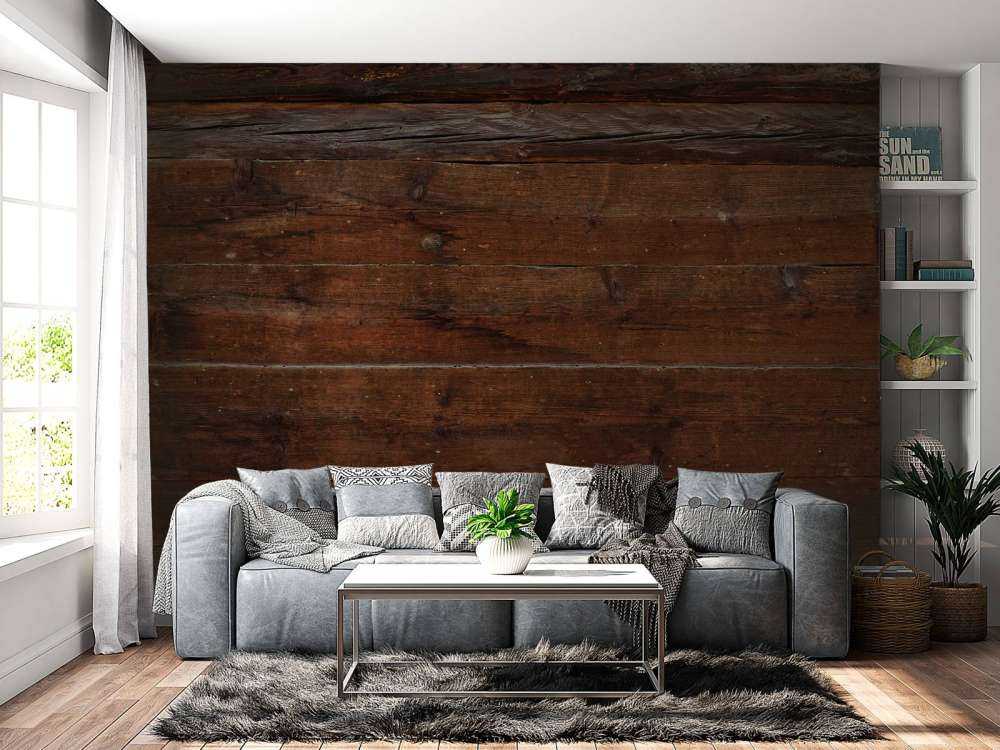 Diverses planches de bois foncé