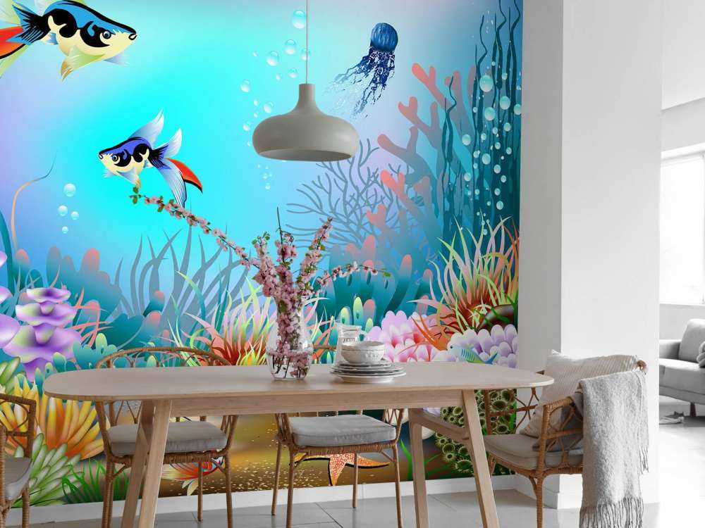 Les poissons dans la mer