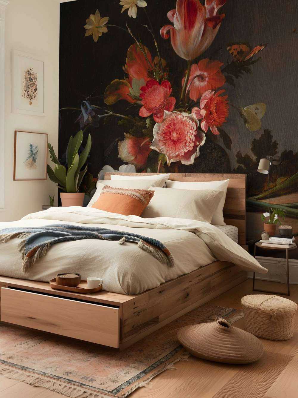 Nature morte avec un bouquet en développement