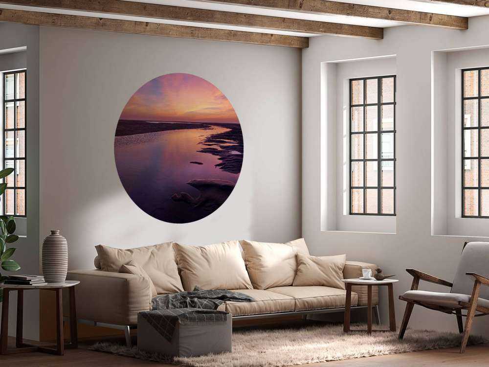 Coucher de soleil avec un air violet