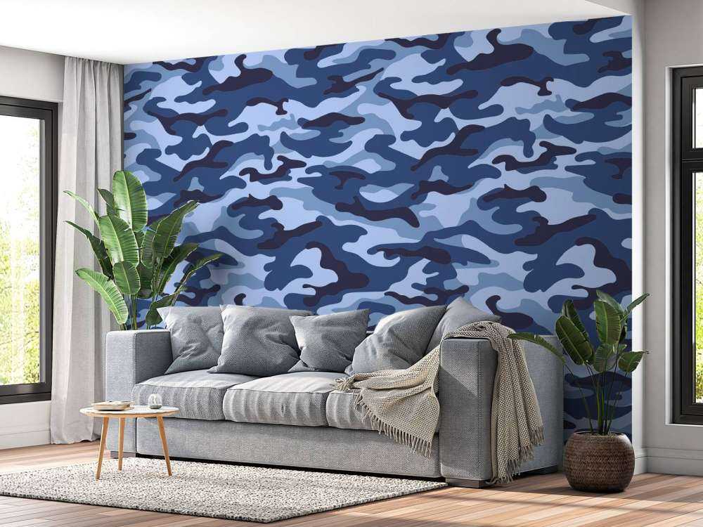 Motif Camouflage bleu