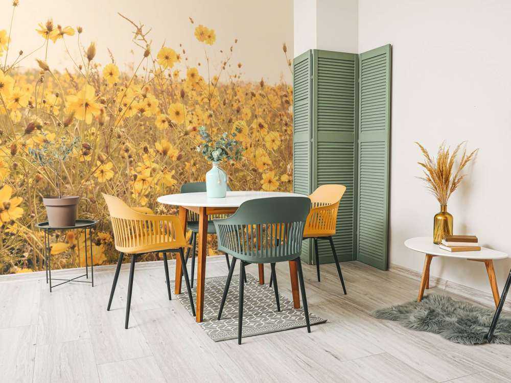 Fleurs jaunes au look vintage