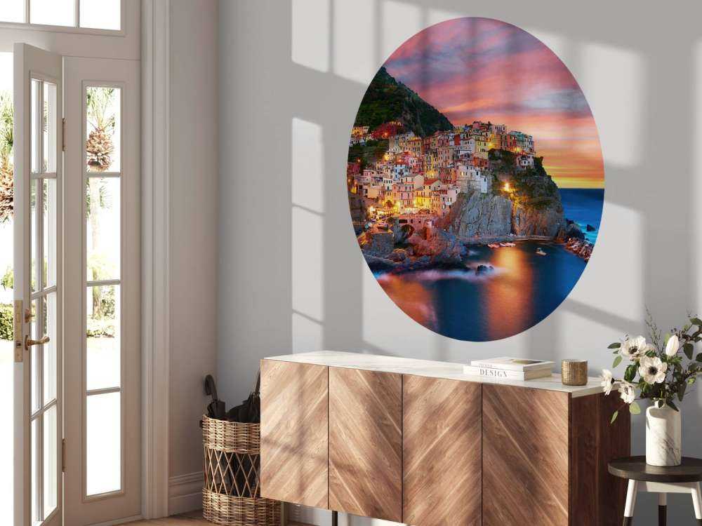 Une ville italienne au coucher du soleil