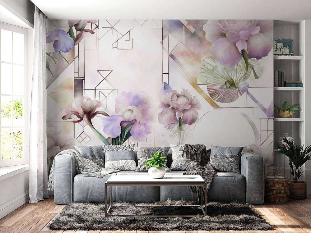 Géométrie aquarelle rose